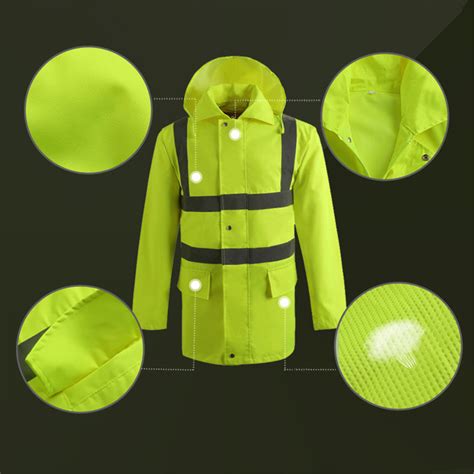 Reflective Waterproof Safety Rain Jacket