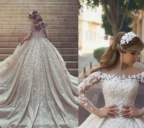 Beautiful Princess Wedding Dresses Special Star Lace Appliques Long
