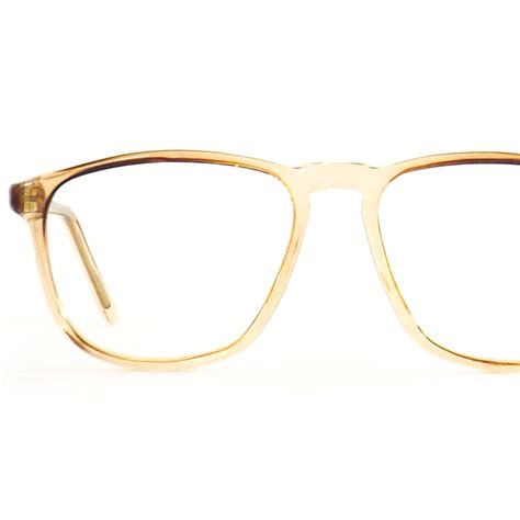 Square Brown Eyeglasses Vintage 80s Nos Eye Glasses Tan Clear Etsy