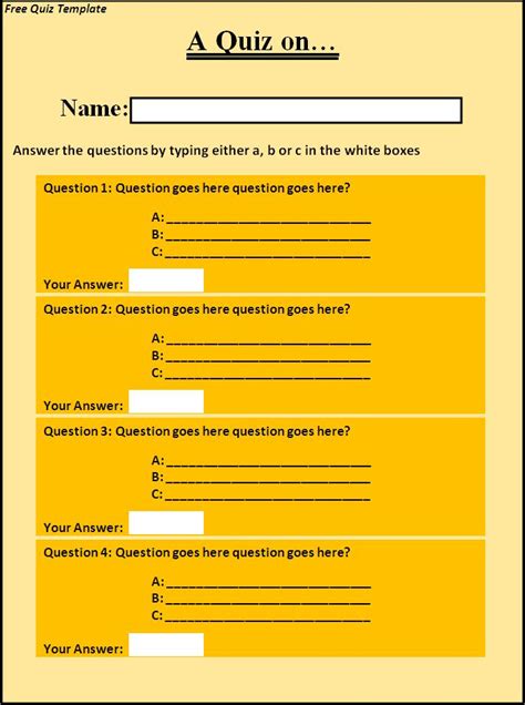 Quiz Game Template