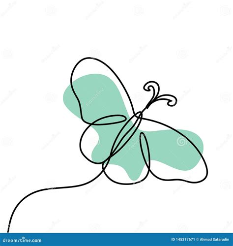 Simple Butterfly Continuous Line Drawing Vector Illustration