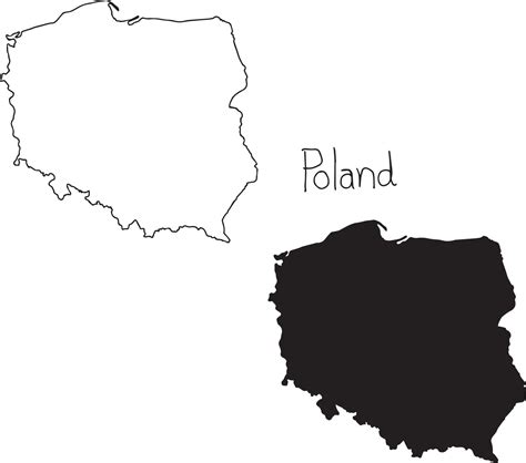 Outline And Silhouette Map Of Poland Vector Illustration 3127442