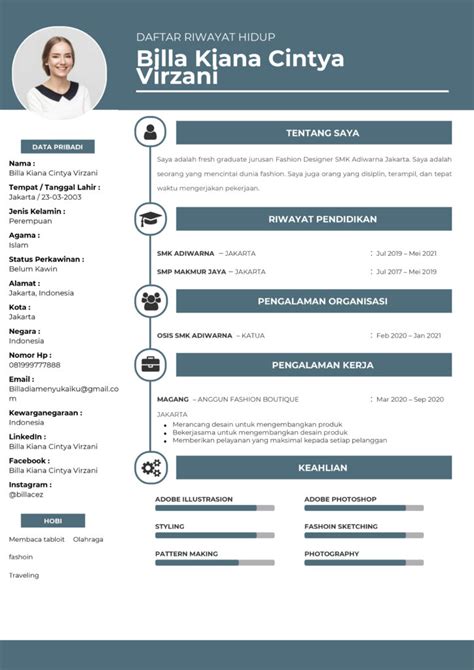 Contoh Cv Fresh Graduate Smk Loker Pegawai