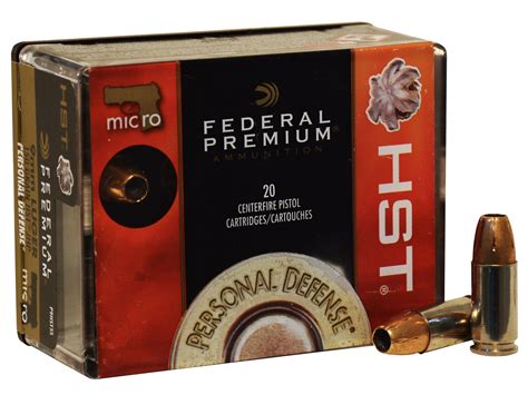 Federal Premium Personal Defense Micro Ammo 9mm Luger 150 Grain Hst