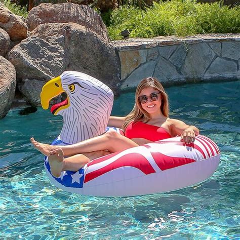 American Screaming Eagle Pool Float Party Tube Swimming Raft For Adults