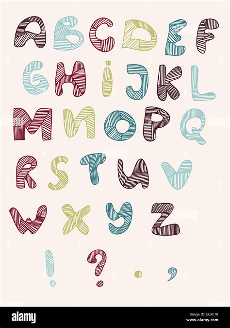 Hand Drawn Vector Illustration Of Alphabet Letters Stock Photo Alamy