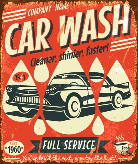 Retro Car Wash Sign Stock Vector Illustration Of Graphic 33656854 Artofit