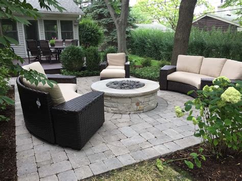 Composite Deck Paver Patio And Stone Fire Pit Northbrook