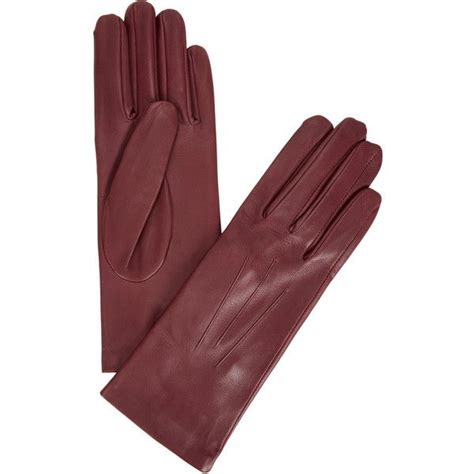 Dents Burgundy Silk Lined Leather Gloves Uah Via Polyvore