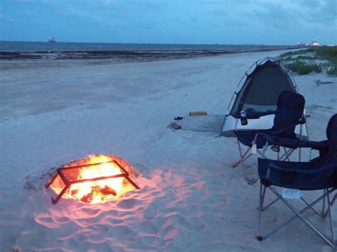 Where To Camp On The Beach In Galvestonthe Texas Camping Girl The