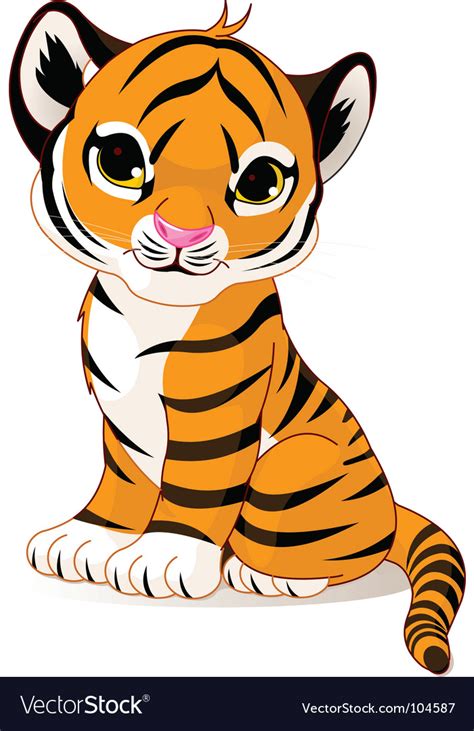 Cute Tiger Cub Royalty Free Vector Image Vectorstock