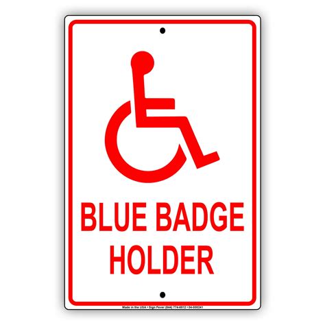 Blue Badge Holder Handicap Disabled Or Elderly People Indoor Outdoor