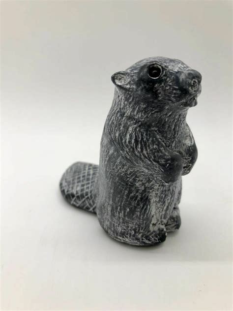 Wolf Original Beaver Figurine Sculpture Soapstone Ebay Animal