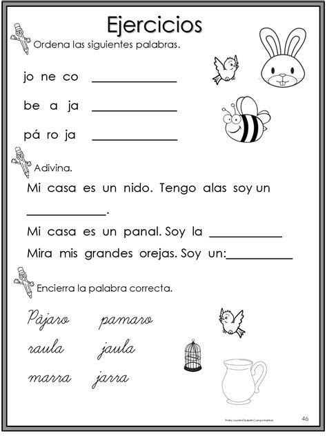 50 ejercicios de lecto escritura para preescolar y primaria 024 imagenes educativas