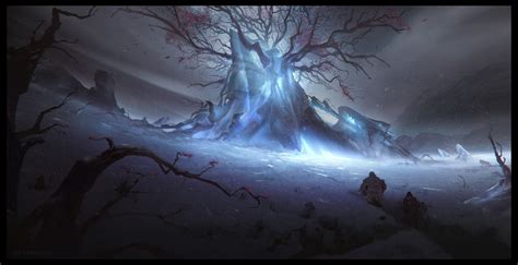 Frozen Weirwood Tree By Bo Zonneveld Imaginarywinterscapes