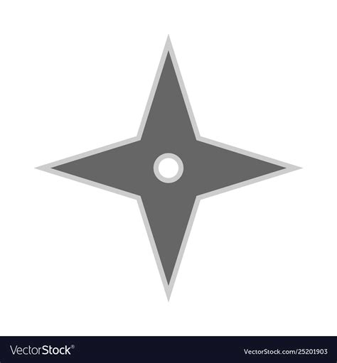 Throwing Star Ninja Shuriken Flat Icon Kill Fun Vector Image