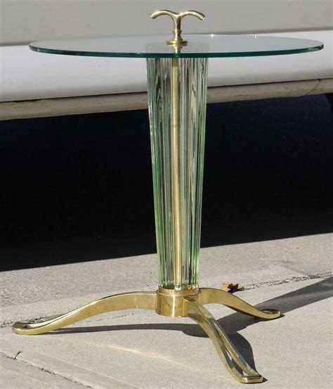 Pair Of Reeded Murano Glass Tables At 1stdibs
