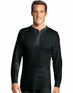 Hanes Men 39 S Thermal Henley Base Layer Shirt Style 14510 Walmart