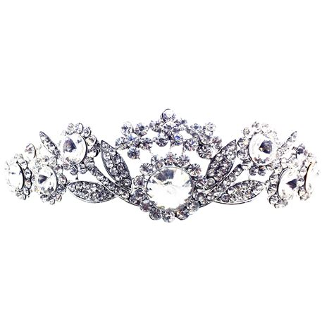 Kate Marie Cwn 9309 Rhinestone Crown Tiara Headband In Silver