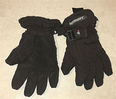 Hotfingers Swany Black Nylon Black Ski Winter Gloves Boys Girls Medium