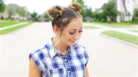 Double Braided Buns Cute Girls Hairstyles