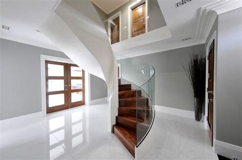 Kersey House Metal Helical Staircase With Glass Balustrade
