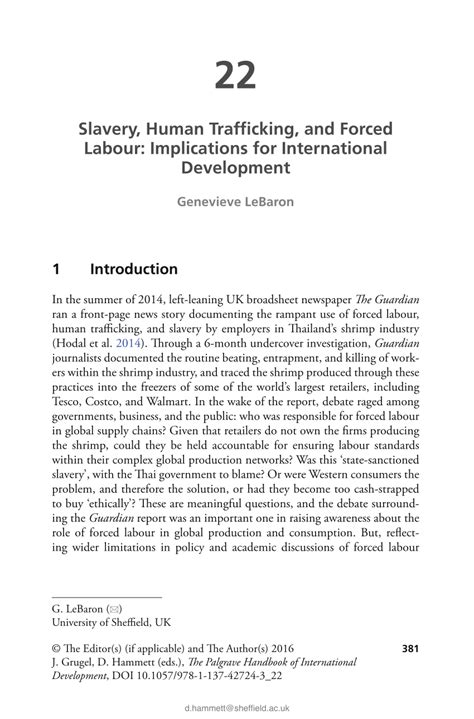 pdf slavery human trafficking and forced labour implications for international development