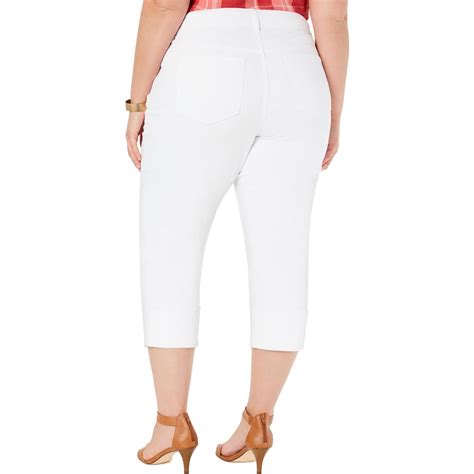 style and co womens white mid rise cuffed denim capri jeans plus 18w bhfo 5224 ebay