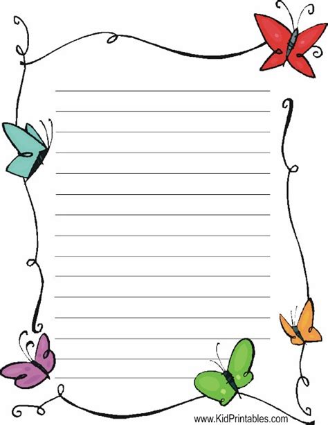 5 Best Images Of Free Butterfly Printable Stationary Free Printable