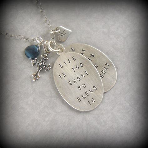 Sterling Silver Personalized Quote Necklace Poetry Jewelry