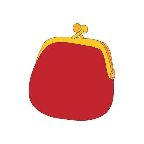 Retro Red Purse Icon Cartoon Style, Pouch, Purse, Money PNG and Vector