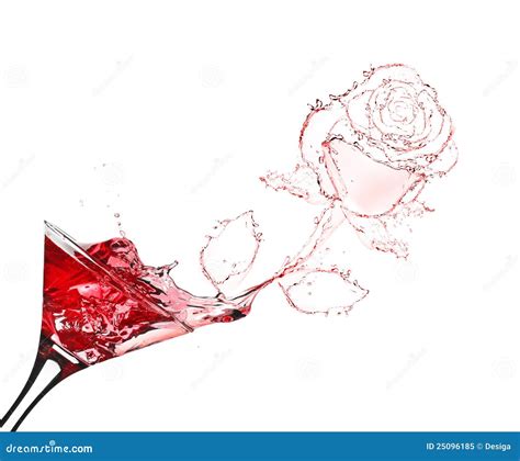 Red Rose Splash From Martini Stock Image Image Of Celebration