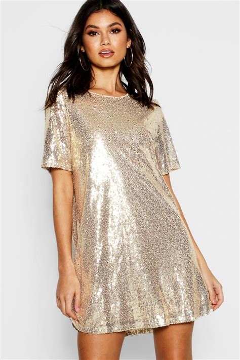 Boutique Sequin T Shirt Party Dress Sequin T Shirt Dress Short Sparkly Dresses Sequin Dress