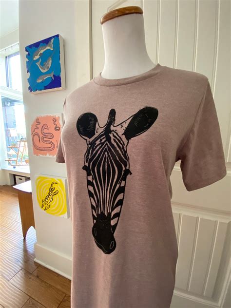 Unisex Zebra Print T Shirt Animal Tees Zebra Shirts Etsy