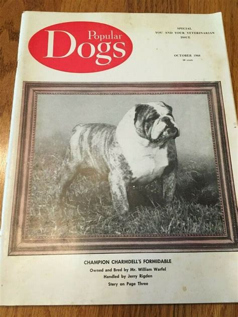 Vintage Dog Magazine Popular Dogs 1968 Bulldog Cover In 2020