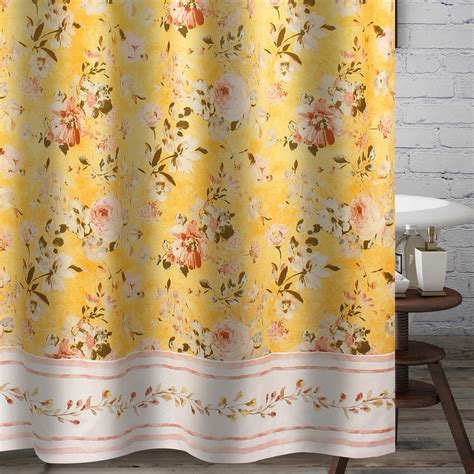 Finley Yellow Bath Shower Curtain Onestopplus