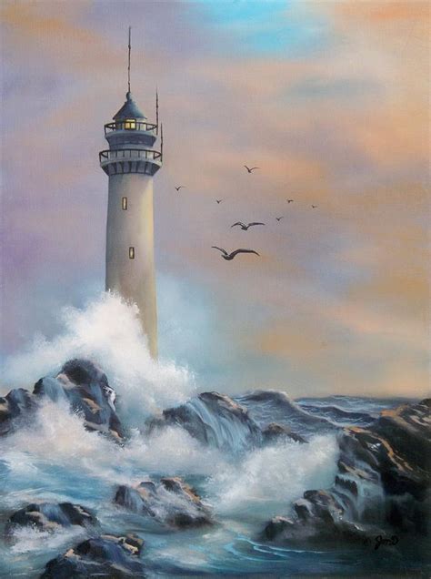 Lighthouse Painting By Joni Mcpherson Pixels