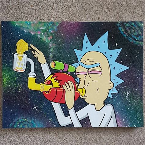 Experiment with deviantart's own digital drawing tools. Pin by Grace Wehr on 420 | Mini canvas art, Rick and morty ...