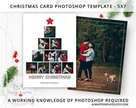 Announce sales and special offers, show off new products, or promote yourself. Photo Christmas Card Template, Christmas Tree Card Template, Photoshop Christmas Card Template ...