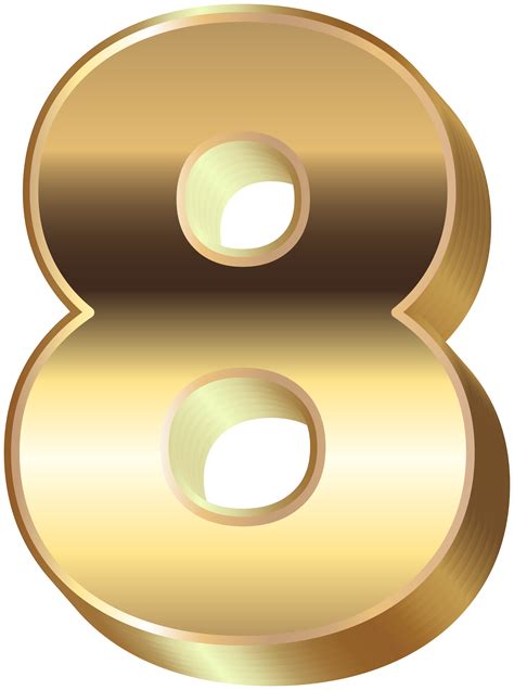 3d Gold Number Eight Png Clip Art Gallery Yopriceville High Quality