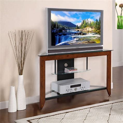 Medium Cherry And Black 42 Inch Corner Tv Stand Free Shipping Today