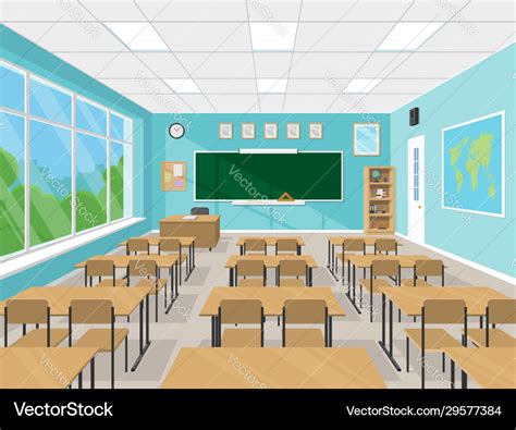 Empty Classroom Interior Vector Empty Classroom Class