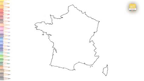 France Map Outline How To Draw France Map Step By Step Map Drawing