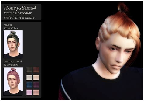 Honeyssims4 Male Hair Recolor 43 Swatches Male