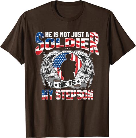 My Stepson Is A Soldier Hero Proud Army Stepmom Stepdad T Shirt
