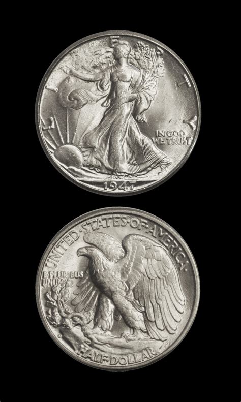 1947 D Walking Liberty Half Silver Dollar Uncirculated Kms Coin