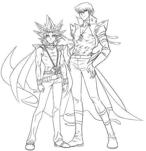 Yami And Kaiba Lineart By Ycajal On Deviantart