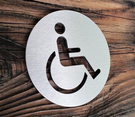 Metal Handicap Door Sign Handicapped Restroom Sign Bathroom Toilet