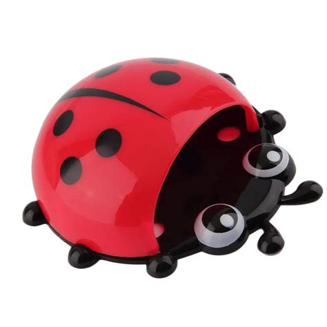 Cute Ladybug Insect Toothbrush Holder Wall Suction Cartoon Sucker Toothbrush Holder Suction