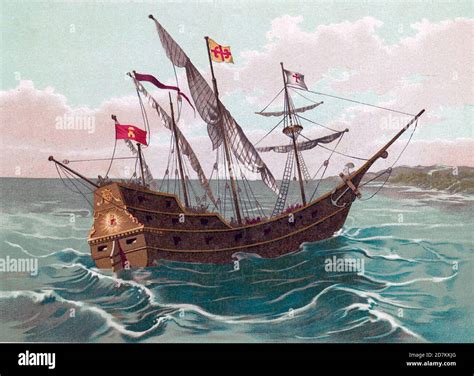 Santa MarÍa Del Siglo 19 Representación De La Nave De Cristóbal Colón